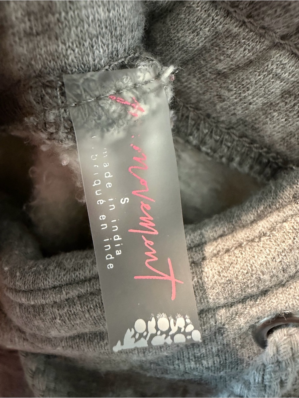Free People Gray Jogger Bottoms with Leopard Side Panels and Orange Trim - Picture 2 of 5